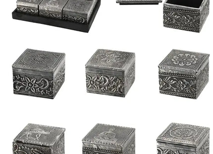 Elegante Shiva Schmuckdose in Silber, Kompakt 5x5 cm TK Gruppe® Grosshandel 