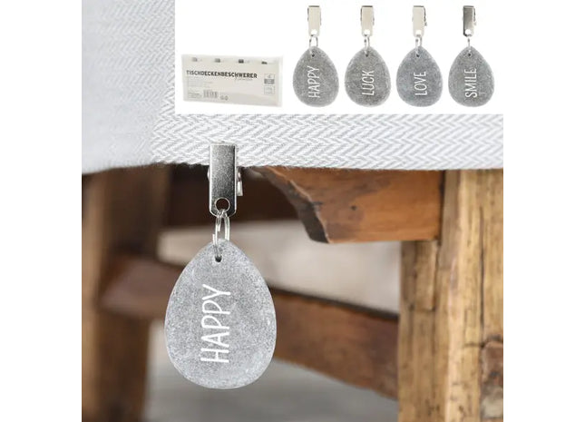 Elegante Tischdeckenbeschwerer aus Naturstein - 4er Set - Dekorative Gewichte für Tischdeckenstabilität TK Gruppe® Grosshandel 