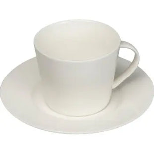 Elegante Weiße Porzellantasse mit Untertasse, Klassisches Set, 250ml TK Gruppe® Grosshandel 