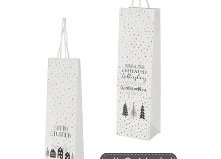 Elegante Weiße Weihnachts-Flaschentaschen, 2er-Set, ca. 35 cm hoch TK Gruppe® Grosshandel 