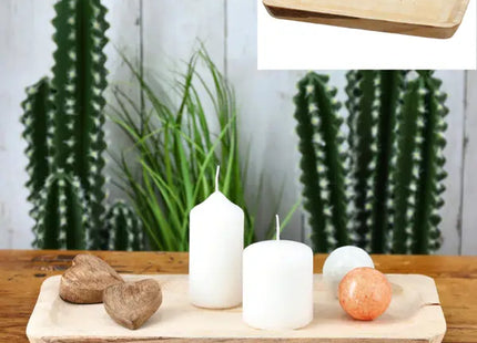 Elegante flache Holz-Dekoschale, rechteckig, Größe S, ca. 35 cm Breite – Stilvolle Deko-Idee TK Gruppe® Grosshandel 