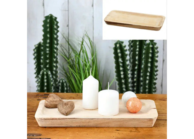 Elegante flache Holz-Dekoschale, rechteckig, Größe S, ca. 35 cm Breite – Stilvolle Deko-Idee TK Gruppe® Grosshandel 