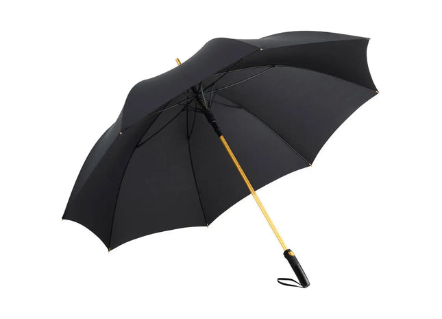Eleganter Aluminium-Gästeschirm FARE-Precious in Schwarz & Gold: Perfekt für stilvolle Veranstaltungen TK Gruppe® Grosshandel 