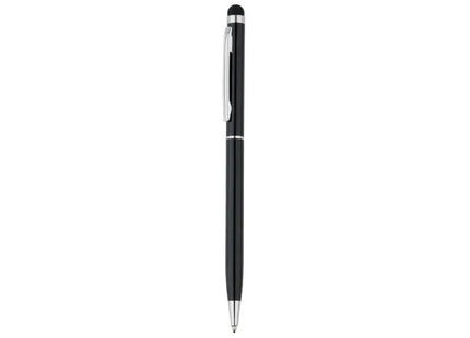 Eleganter Aluminium-Kugelschreiber mit Stylus - Schlankes, schwarzes Touchscreen-Schreibgerät TK Gruppe® Grosshandel 
