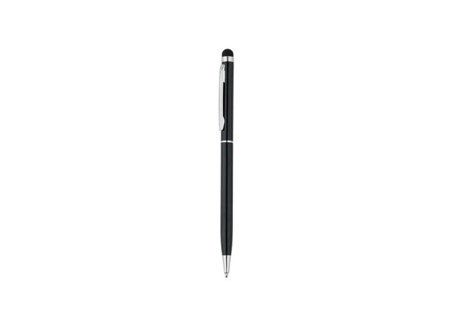 Eleganter Aluminium-Kugelschreiber mit Stylus - Schlankes, schwarzes Touchscreen-Schreibgerät TK Gruppe® Grosshandel 
