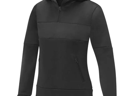 Eleganter Damen Hoodie mit halbem Reißverschluss Stylischer Sayan Kapuzenpullover Bequeme Damenmode TK Gruppe® Grosshandel 