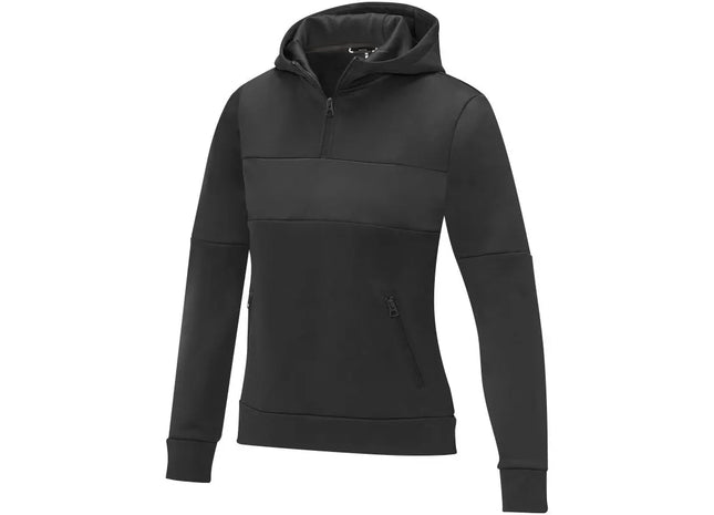 Eleganter Damen Hoodie mit halbem Reißverschluss Stylischer Sayan Kapuzenpullover Bequeme Damenmode TK Gruppe® Grosshandel 