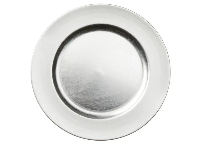 Eleganter Dekoteller in Silber, Durchmesser ca. 33 cm, Modernes Design TK Gruppe® Grosshandel 