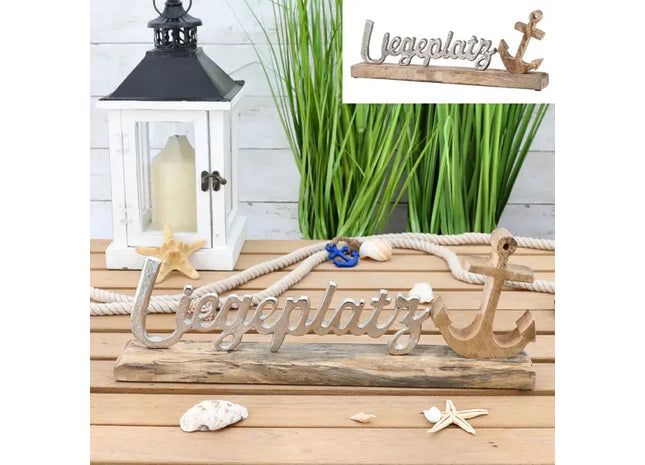 Eleganter Freistehender Schriftzug 'Liegeplatz', 40cm – Deko für Zuhause TK Gruppe® Grosshandel 