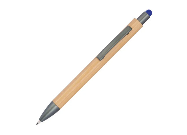 Eleganter Holzkugelschreiber mit Touchfunktion - Blau - Hochwertiges Schreibgerät und Stylus TK Gruppe® Grosshandel 