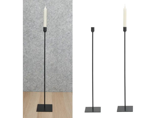 Eleganter Schwarzer Metallkerzenständer, 63 cm Hoch - Moderner Kerzenhalter TK Gruppe® Grosshandel 