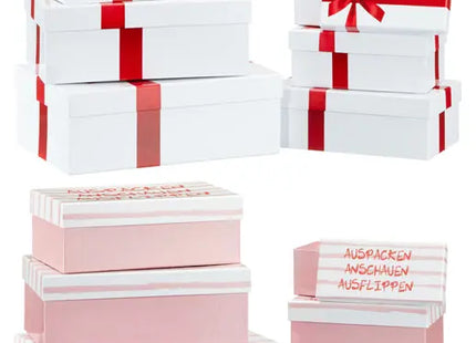 Elegantes Rechteckiges Geschenkbox-Set, 2 Größen, 6er-Pack – Edle Verpackung TK Gruppe® Grosshandel 