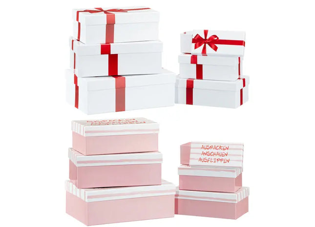 Elegantes Rechteckiges Geschenkbox-Set, 2 Größen, 6er-Pack – Edle Verpackung TK Gruppe® Grosshandel 