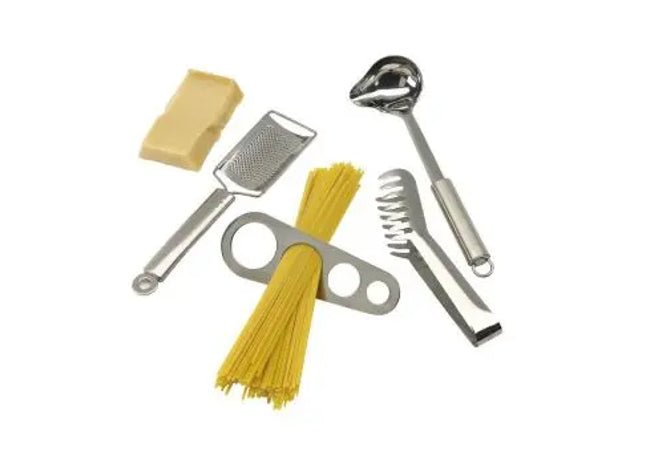 Elegantes Spaghetti-Set AL DENTE - Silber, Komplettset für perfekte Pasta TK Gruppe® Grosshandel 