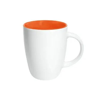 Elektra Inside Sublimationstasse 250 ml in Weiß mit orangenem Innenraum – Für lebendige Designs TK Gruppe® Grosshandel 