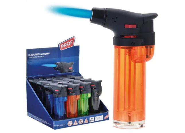 Elektrisches Feuerzeug Blaue Turboflamme, 12er-Pack in Ausstellungsbox TK Gruppe® Grosshandel 