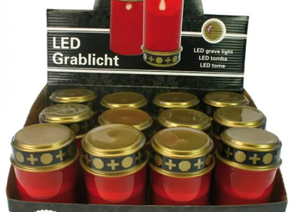 Elektrisches Grablicht, 12cm, Rot, Ausstellungsmodell Ohne Batterie TK Gruppe® Grosshandel 