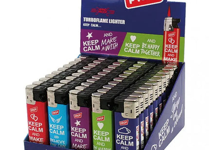 Elektronische Feuerzeuge KEEP CALM, 5 verschiedene Designs TK Gruppe® Grosshandel 