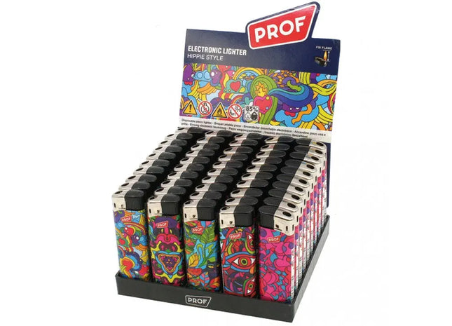 Elektronische Feuerzeuge im Hippie-Stil, 5er-Set, Verschiedene Designs TK Gruppe® Grosshandel 