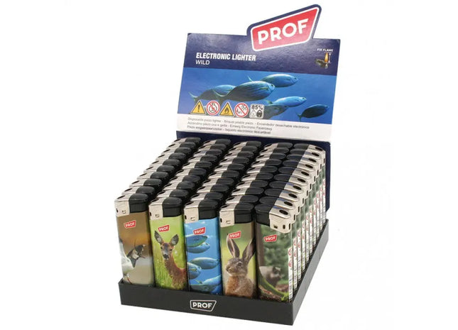 Elektronische Feuerzeuge mit Wildtier-Designs, 5 verschiedene Motive TK Gruppe® Grosshandel 