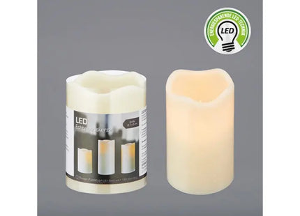 Elfenbein LED-Echtwachskerze mit Flackereffekt, 9cm - Authentisches Ambiente, Flammenlos TK Gruppe® Grosshandel 