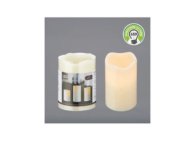 Elfenbein LED-Echtwachskerze mit Flackereffekt, 9cm - Authentisches Ambiente, Flammenlos TK Gruppe® Grosshandel 