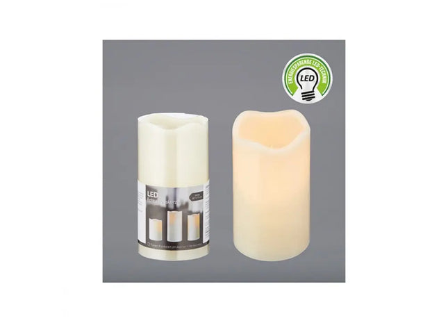 Elfenbein LED-Echtwachskerze, 13cm, mit Flackereffekt - Stilvolle, sichere und langlebige Dekoration TK Gruppe® Grosshandel 