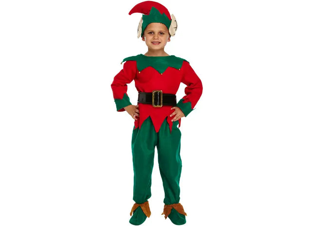 Elfenkostüm für Kinder, Größe Mittel (7-9 Jahre) – Weihnachtsverkleidung TK Gruppe® Grosshandel 