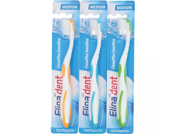 Elina 1-Pack CleanPlus Sensitive Medium Toothbrush TK Gruppe® Grosshandel 