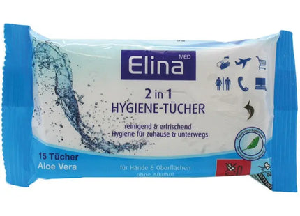Elina 2-in-1 Hygienetücher, 20x12cm - Multifunktionsreinigung, 15er Pack TK Gruppe® Grosshandel 