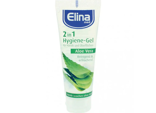 Elina Aloe Vera 2in1 Hygiene-Gel, 75ml Tube – Feuchtigkeitsspendendes Desinfektionsgel TK Gruppe® Grosshandel 