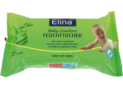 Elina Baby Feuchttücher, 72 Stück, Sanfte Reinigung 20x15cm TK Gruppe® Grosshandel 