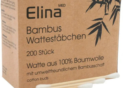 Elina Bambus Wattestäbchen, 200 Stück, Umweltfreundlich und Biologisch Abbaubar TK Gruppe® Grosshandel 
