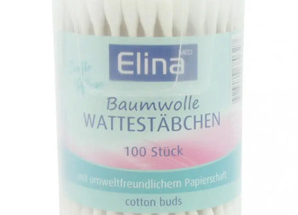 Elina Baumwollstäbchen, 100 Stück, Papierstiele in Drehdose TK Gruppe® Grosshandel 