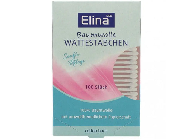 Elina Baumwollstäbchen, 100 Stück, Papierstielen, in Papierdose TK Gruppe® Grosshandel 