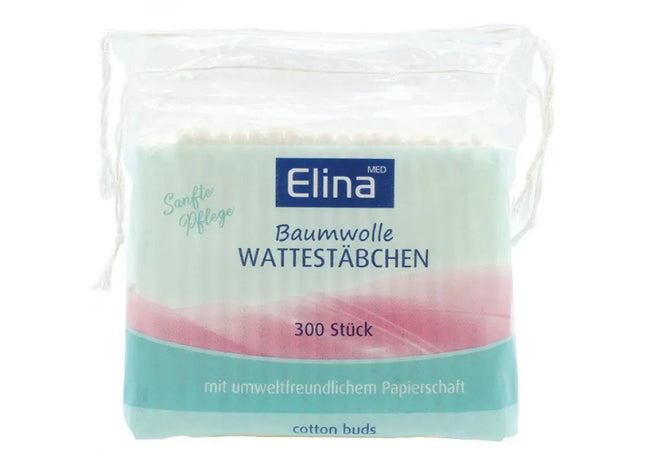 Elina Baumwollstäbchen, 300 Stück, Papierstielen, in Beutel TK Gruppe® Grosshandel 