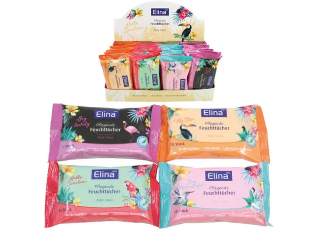 Elina Cloth Wipes 15-Pack - Moist Towelettes, 18x12cm, Gentle on Skin for Refreshing Clean TK Gruppe® Grosshandel 