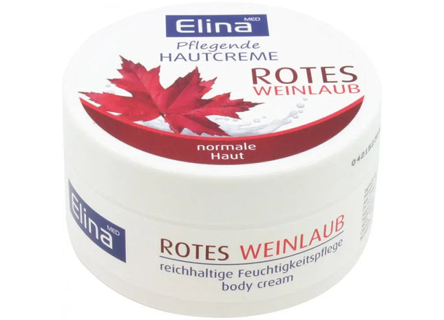 Elina Creme mit Roten Weinblättern 150ml in der Dose - Belebende Beincreme TK Gruppe® Grosshandel 