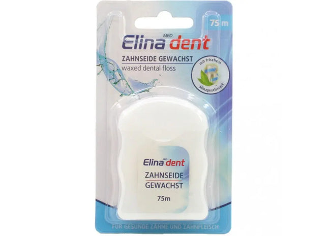 Elina Dent Gewachste Zahnseide 75m mit Minzgeschmack – Effektive Zahnreinigung TK Gruppe® Grosshandel 