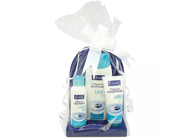 Elina GP 3% Urea 3-teiliges Pflegeset: 250ml Duschgel & Körpermilch TK Gruppe® Grosshandel 