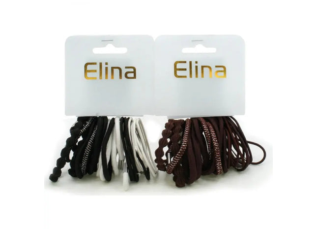 Elina Haargummis in Braun & Schwarz - 24 Verschiedene Stärken, Flexible Haarbänder TK Gruppe® Grosshandel 