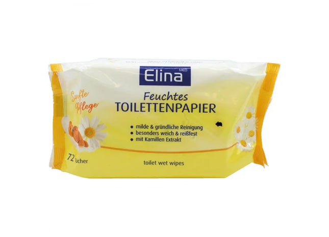 Elina Kamille Feuchtes Toilettenpapier, 72 Stück, 18x12 cm - Sanfte Reinigungstücher TK Gruppe® Grosshandel 