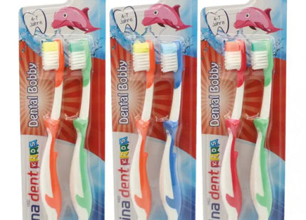 Elina Kids Toothbrush Set: 2 Dolphin-themed Brushes on Assorted Cards - Child-Friendly Oral Care TK Gruppe® Grosshandel 