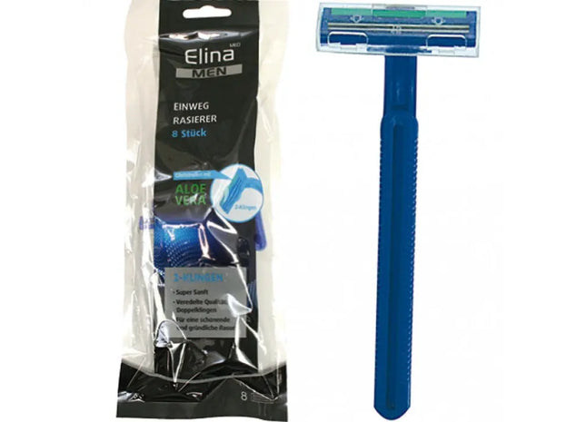 Elina Männer Einwegrasierer, 8 Stück, Doppelklinge - Effizientes Rasiererlebnis TK Gruppe® Grosshandel 