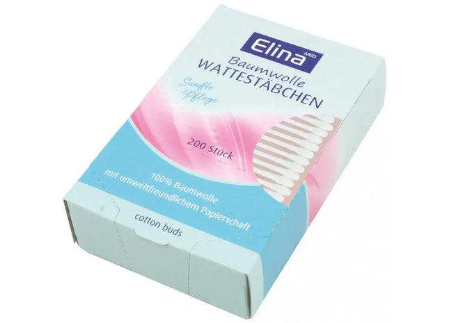 Elina Papier-Wattestäbchen, 200 Stück, in Papierdose, Umweltfreundlich TK Gruppe® Grosshandel 
