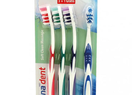 Elina Softclean Zahnbürste, 4er-Pack mit Rutschfestem Griff TK Gruppe® Grosshandel 