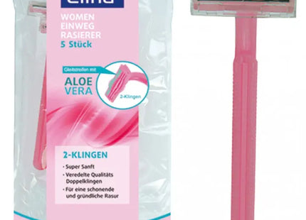 Elina Women's Disposable Razor Set - Pack of 5 with Dual Blades TK Gruppe® Grosshandel 