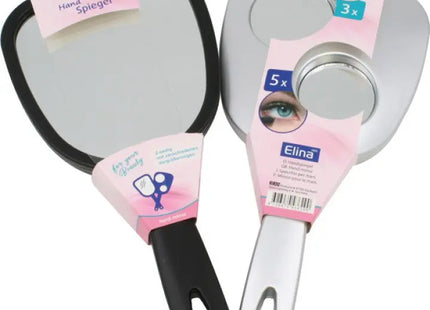 Elina XL Handspiegel, zweiseitig, 26x13x1.5cm, Großer Kosmetikspiegel TK Gruppe® Grosshandel 