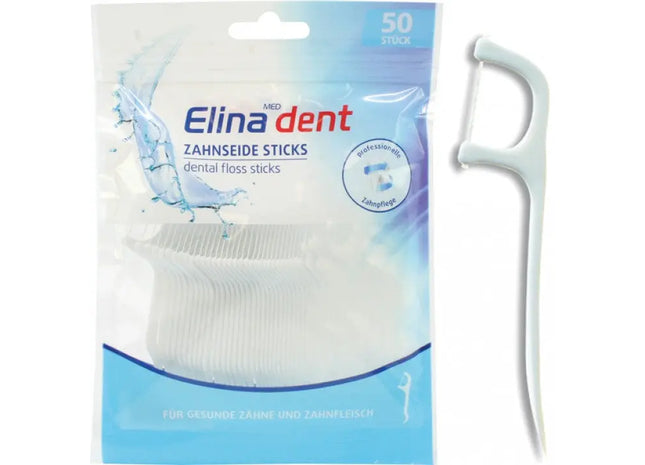 Elina Zahnseidenstäbchen 8cm, 50 Stück in wiederverschließbarer Tasche TK Gruppe® Grosshandel 