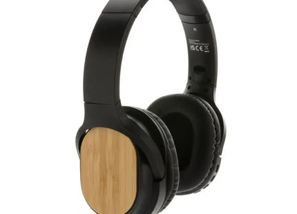 Elite Faltbare Kabellose Kopfhörer - RCS & Bambus, Tiefschwarz TK Gruppe® Grosshandel 
